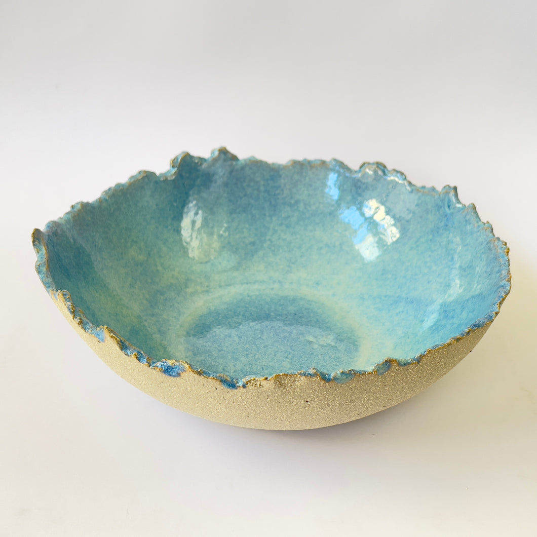 Rustic Blue Eggshell Bowl